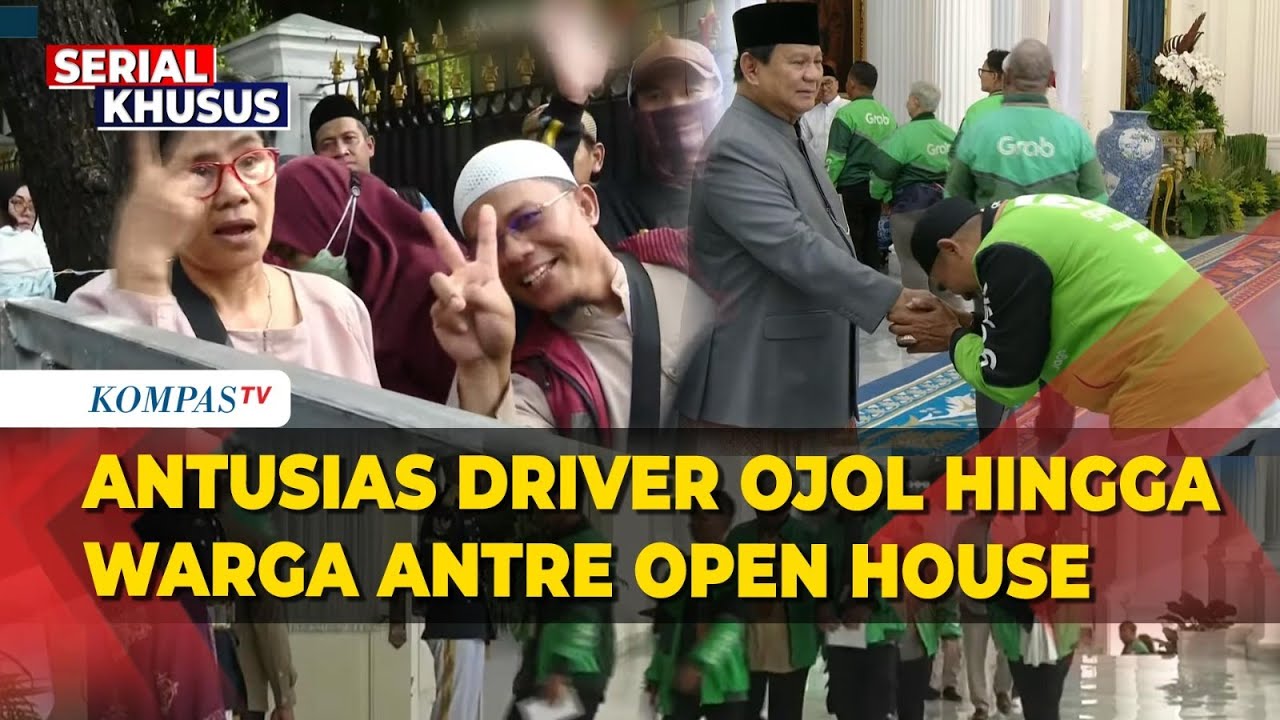 Pengemudi Ojek Online Salami Presiden Prabowo hingga Suasana Warga Antre Open House di Istana