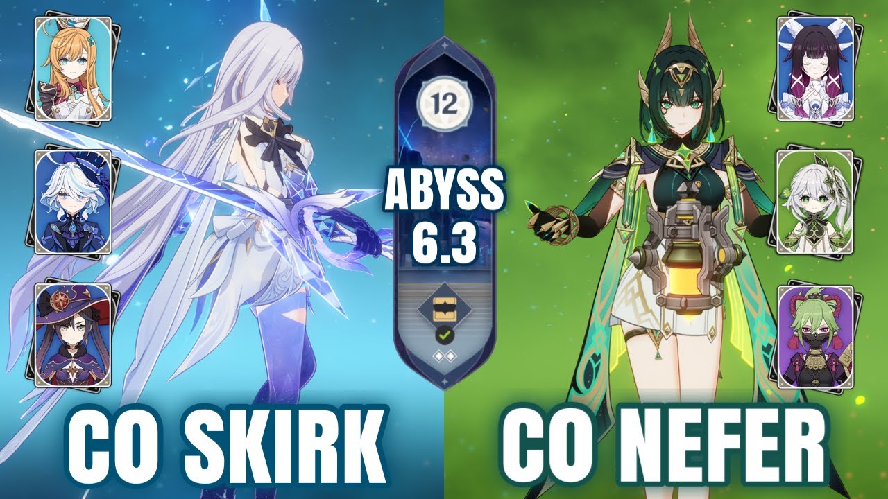 C0R1 Skirk & C0 Nefer Columbina | Spiral Abyss 6.3 Floor 12 | Genshin Impact