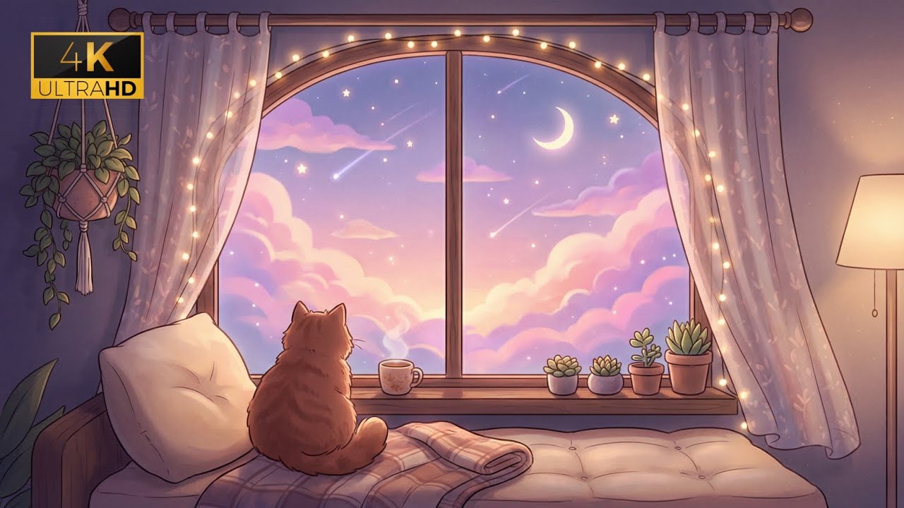 Cute & Aesthetic Window Ambience😻 |  Live Streaming Background For Female Streamers