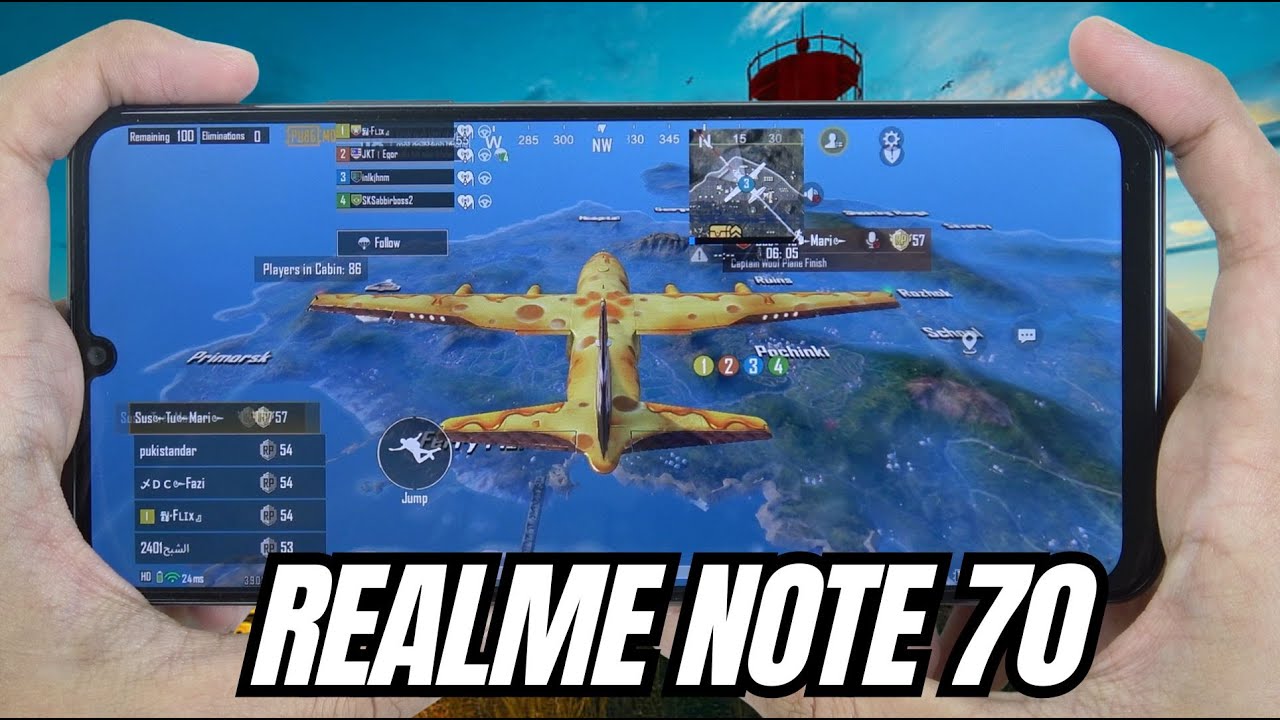 Realme Note 70 test game PUBG Mobile | Unisoc T7250