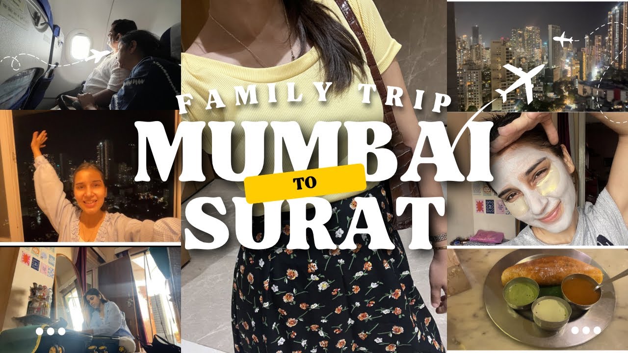 Family trip starts🤭🧳I booked flight tickets for the 1st time from my salary || Mumbai & Surat trip 😱