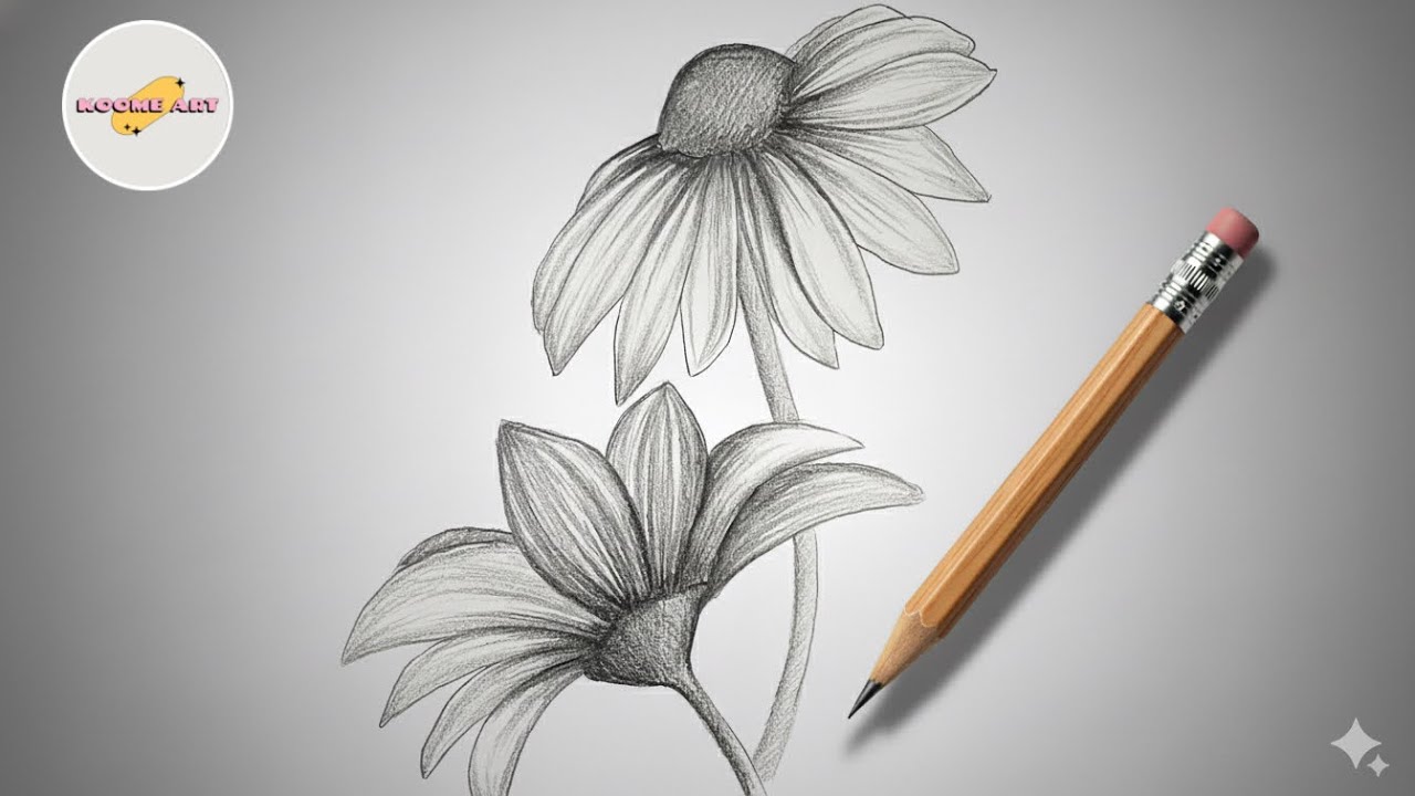 I will teach you draw these beautiful flowers in a few minutes | easy pencil drawing step by step 