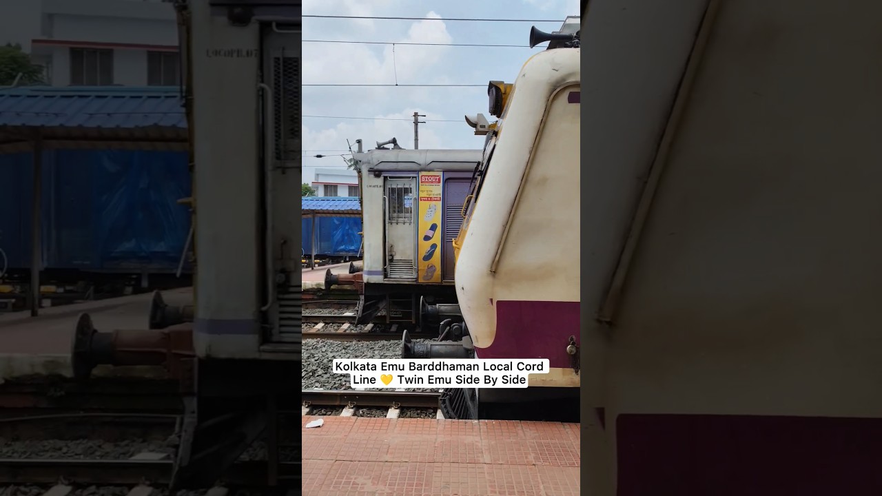 Kolkata Emu Barddhaman Local Cord Line 💛 Twin Emu Side By Side #train #railway