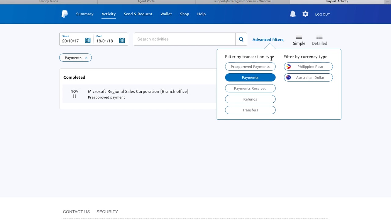 How to export account statement from PayPal