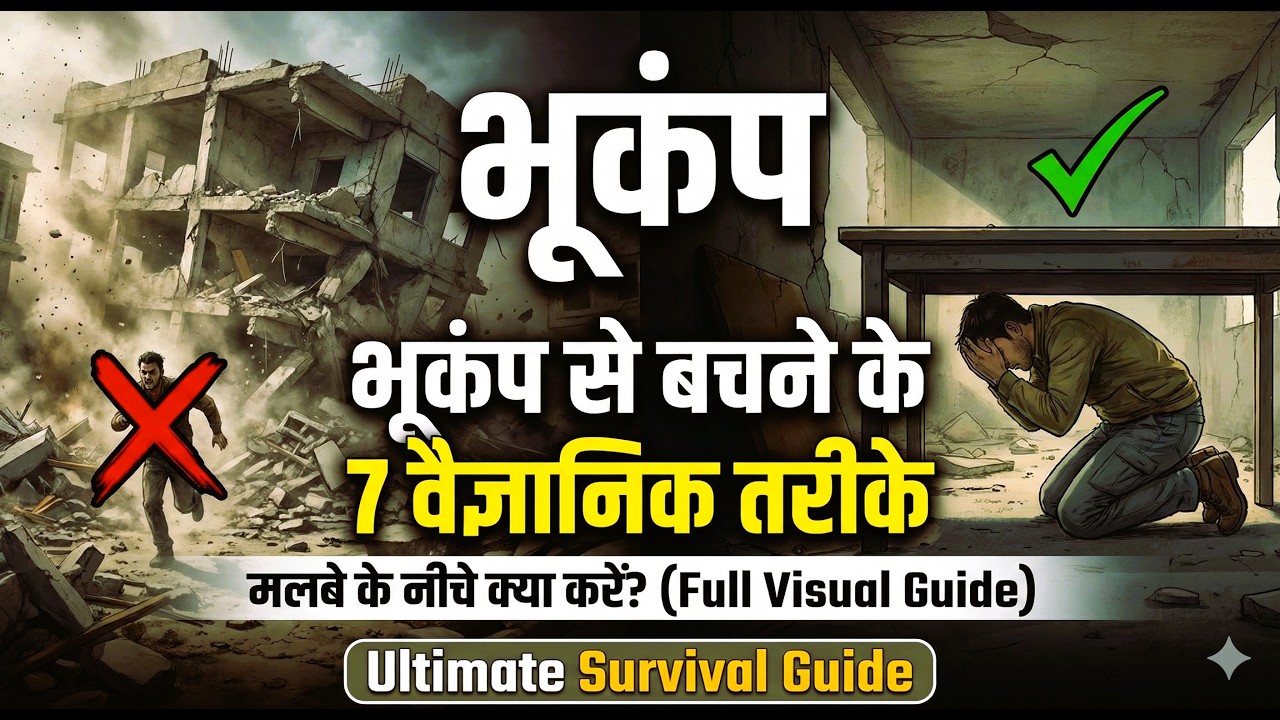 भूकंप आए तो बचने के 7 तरीके (Visual Guide के साथ) | Earthquake Survival 2026