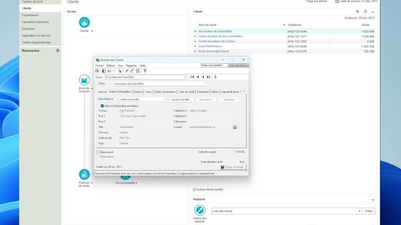 Sage 50   Paramètres et modules