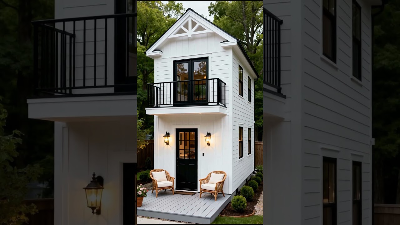 Modern Tiny House Design &ndash; Elegant Black & White Minimalist Home 🖤🤍