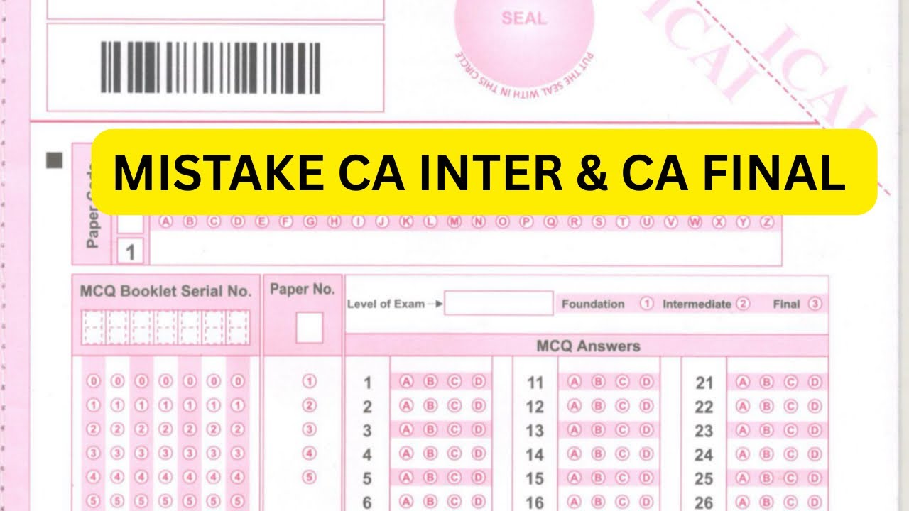 Big Mistake ICAI Answer books | CA Intermediate & CA final September 2025 Exams 