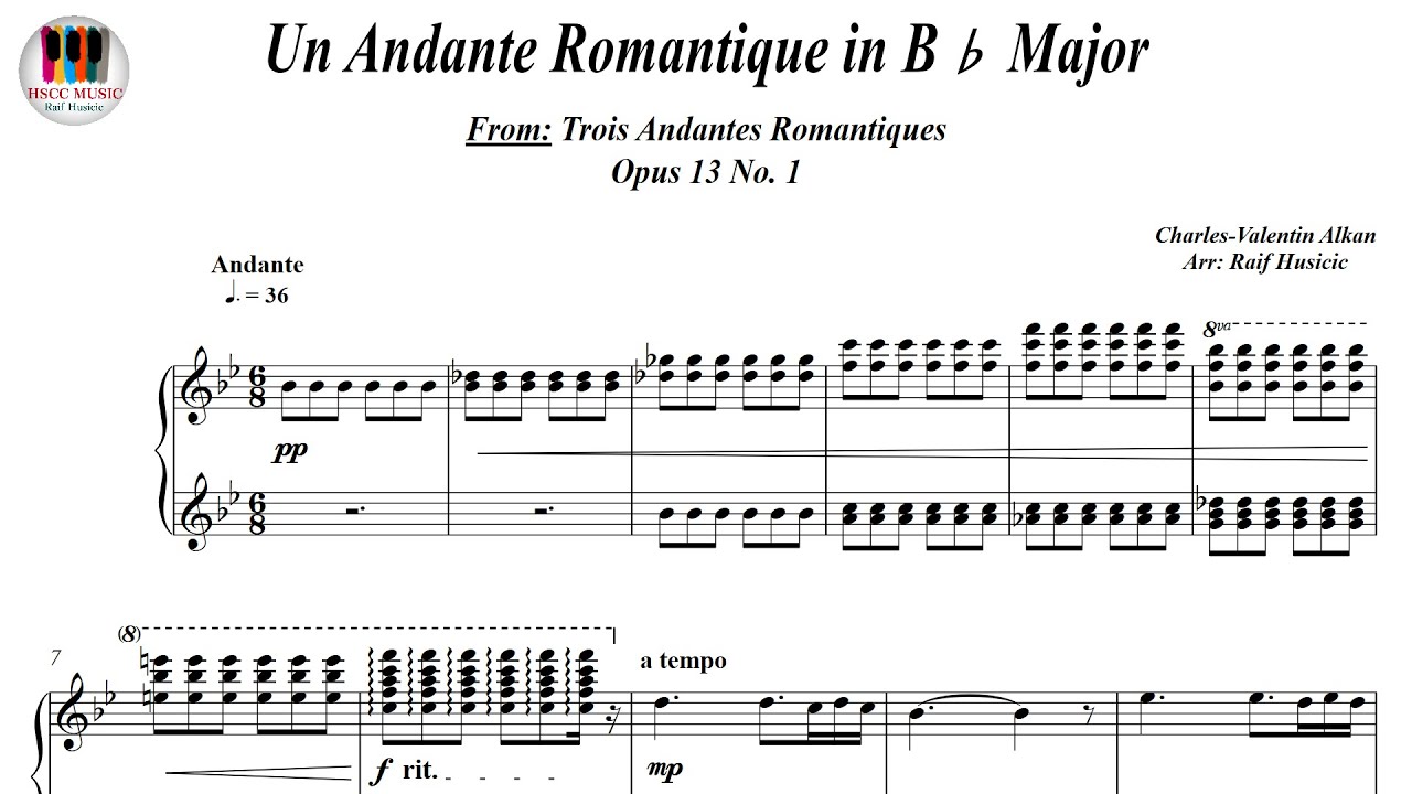 Un Andante Romantique in B♭ Major, Trois Andantes Romantiques Opus 13 No. 1 - Charles-Valentin Alkan