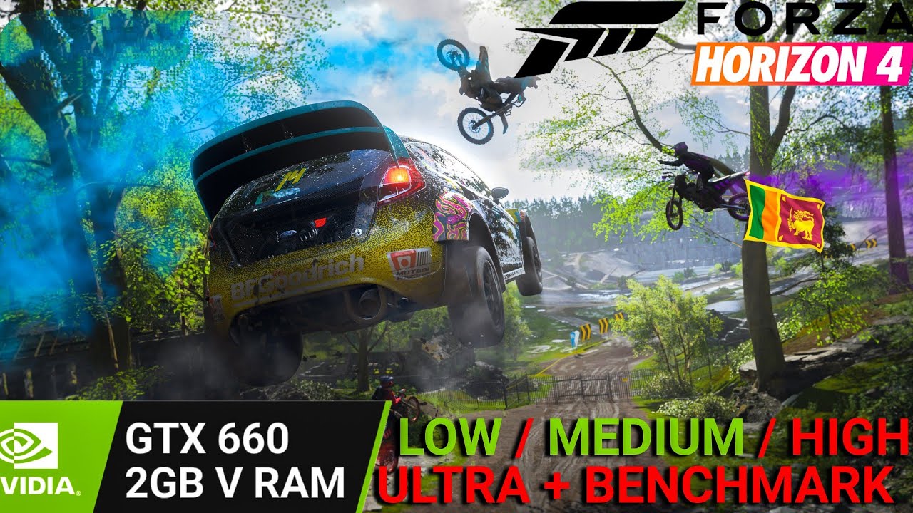 forza horizon 4 GAME TEST ON GTX 660 2GB V RAM+ 8GB RAM- LOW/MEDIUM/ HIGH/ ULTRA / BENCHMARK SINHALA