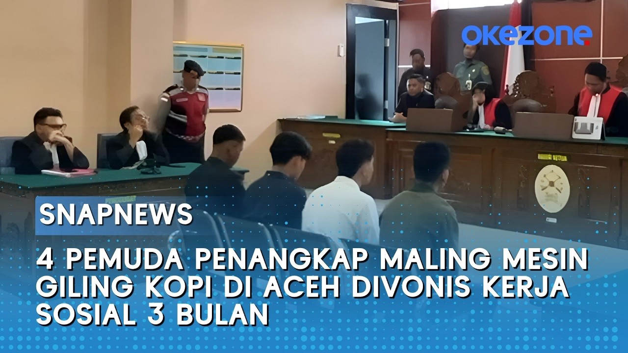 4 Pemuda Penangkap Maling Mesin Giling Kopi di Aceh Divonis Kerja Sosial 3 Bulan