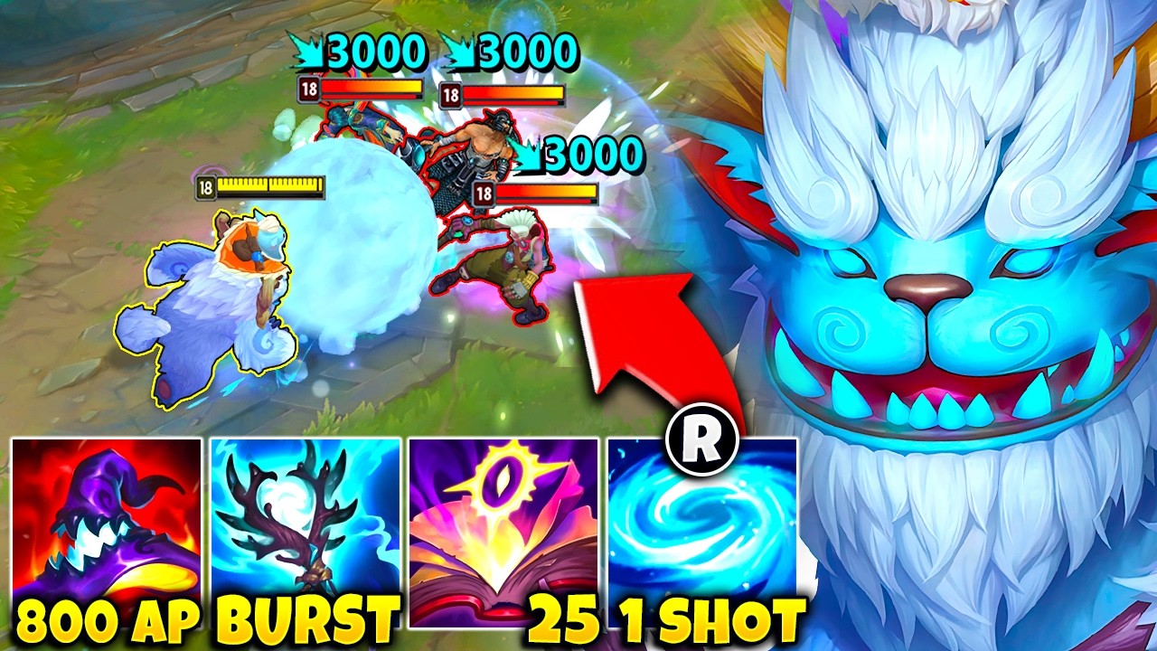 You do NOT want to get hit by this Nunu snowball... (800 AP ONE SHOTS)