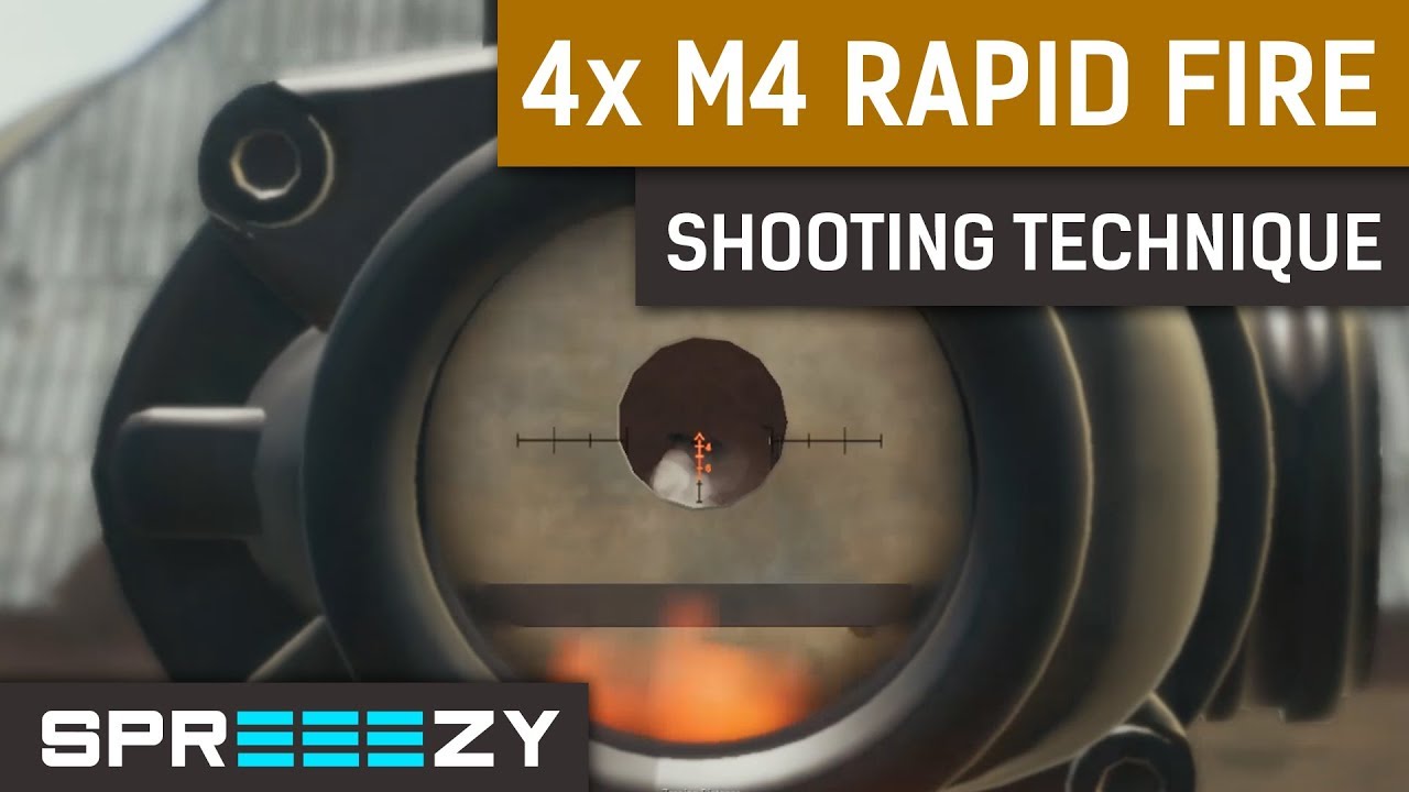 PUBG 4x M416 RAPID FIRE Shooting Technique