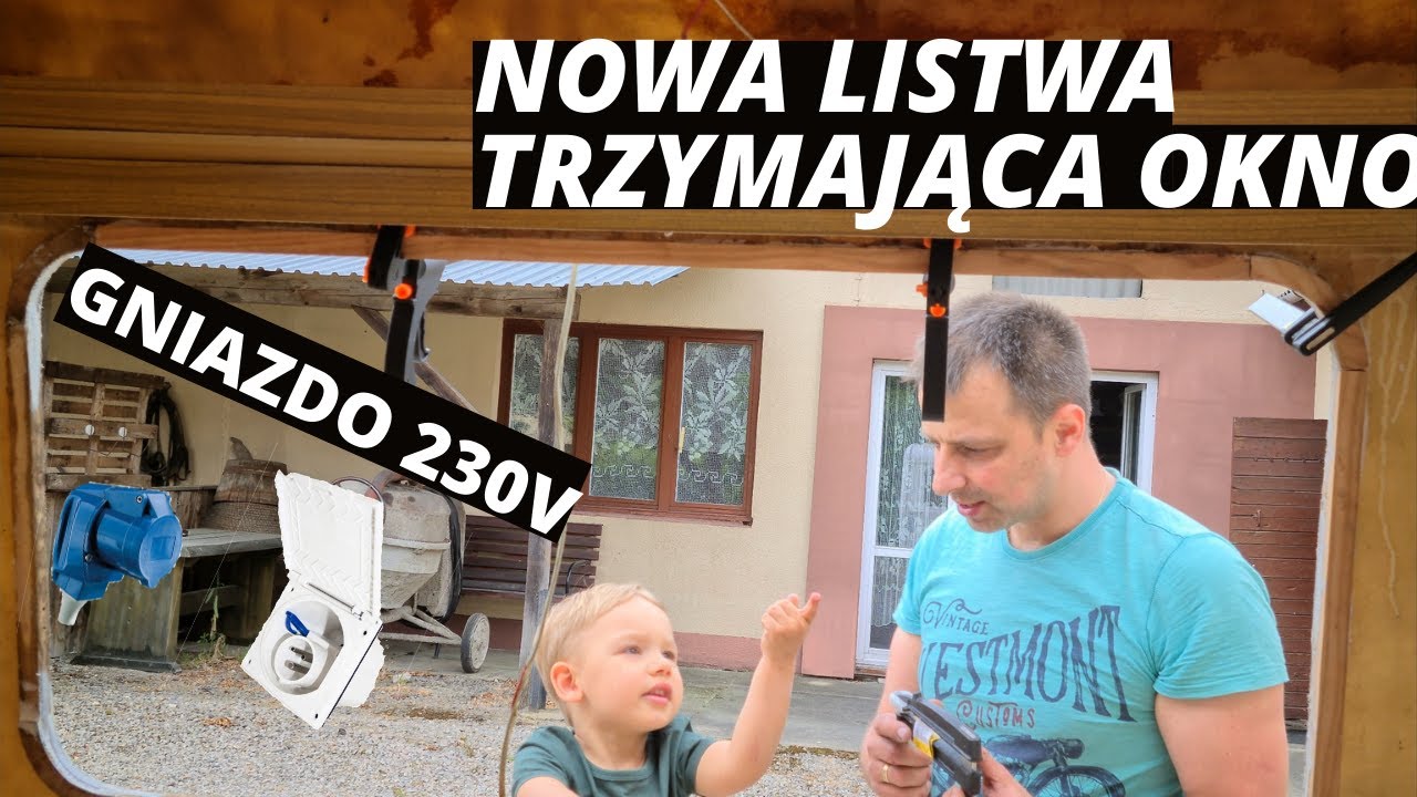 #06 nowe gniazdo 230v i listwa trzymająca okno Niewiadów n126e