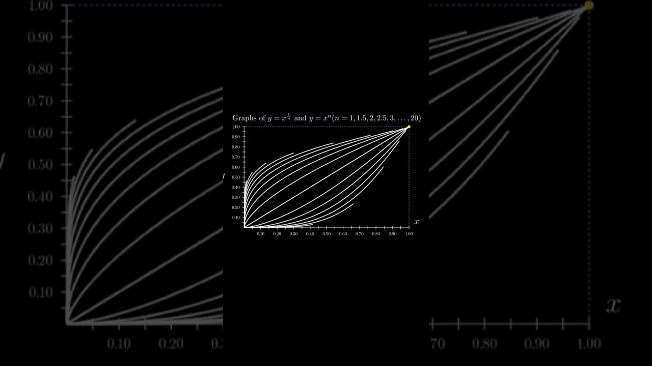 Exponential Function Graph y = 1/x^n |  n=(1_2) 