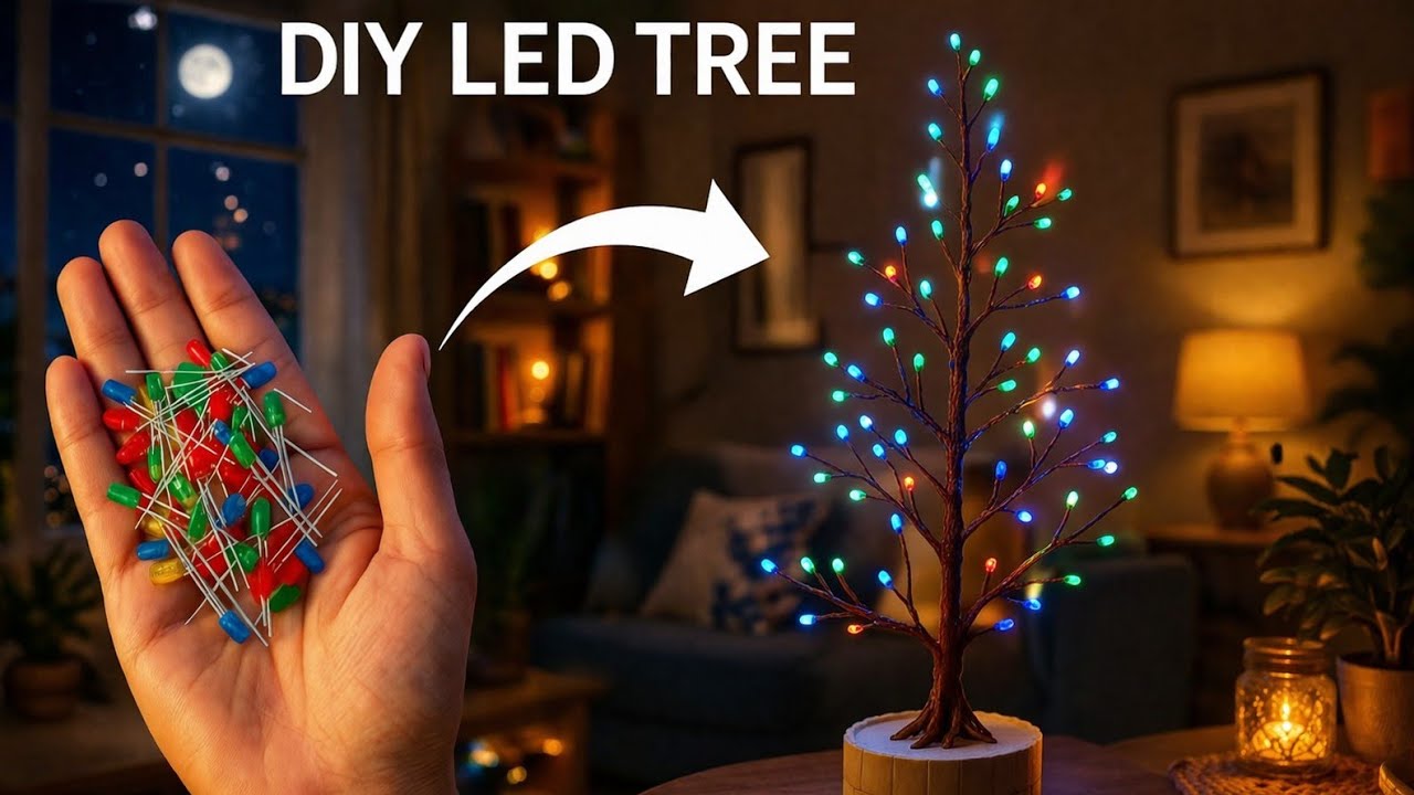 How to Make a Beautiful LED Tree from Copper Wire | Easy DIY Home Decoration #DIY#LEDTree#CopperWire