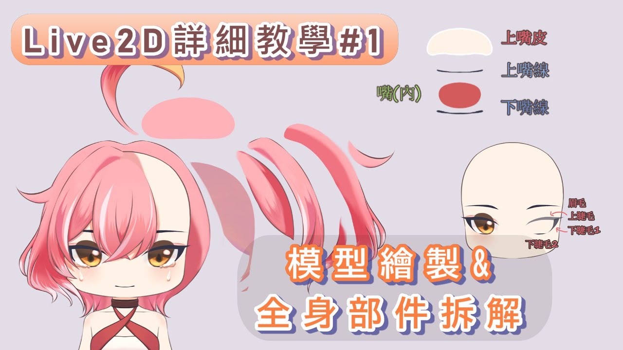 【Live2D詳細初階教學#1】製作Q版模型/V皮 - 繪製人物&拆圖【CLIP STUDIO PAINT】