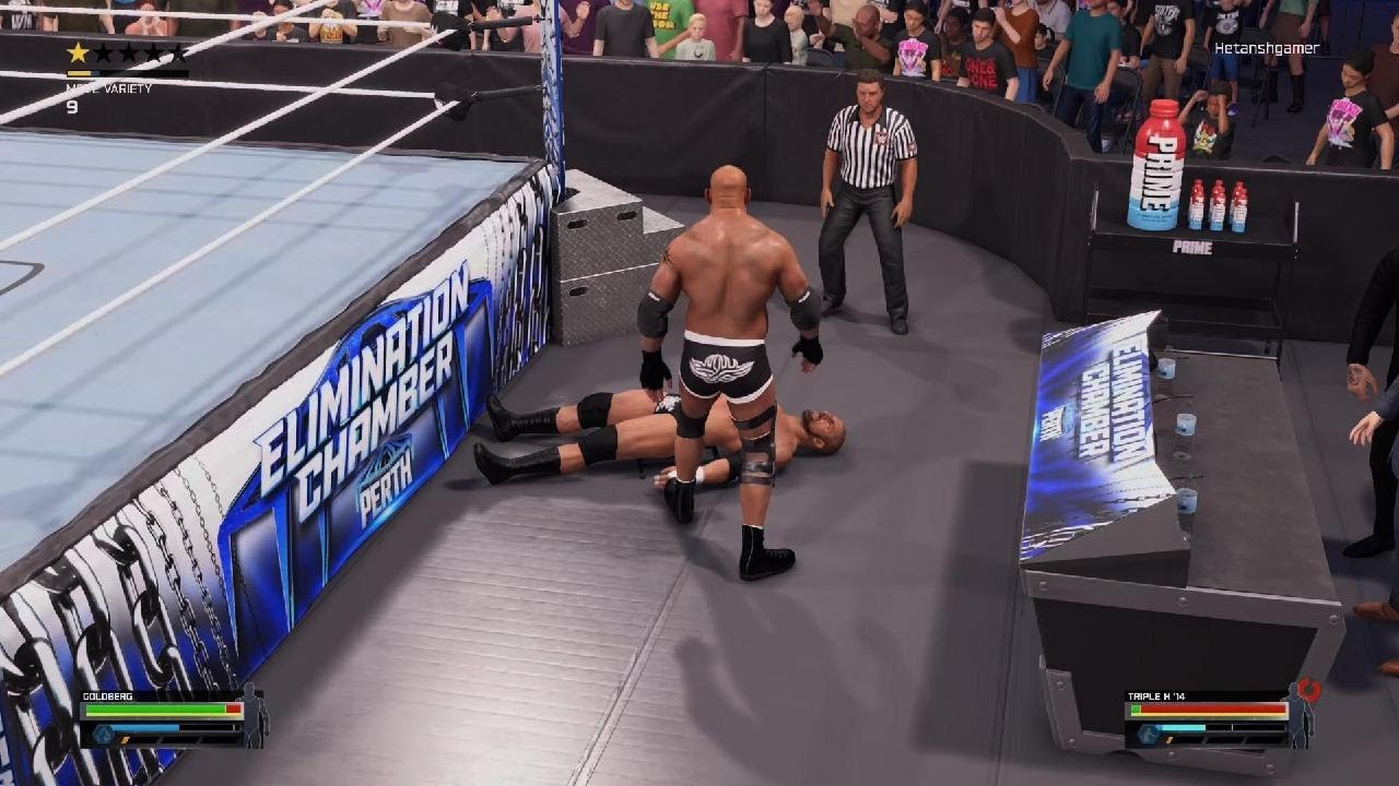 WWE Goldberg Last man standing match for wwe championship with Triple H