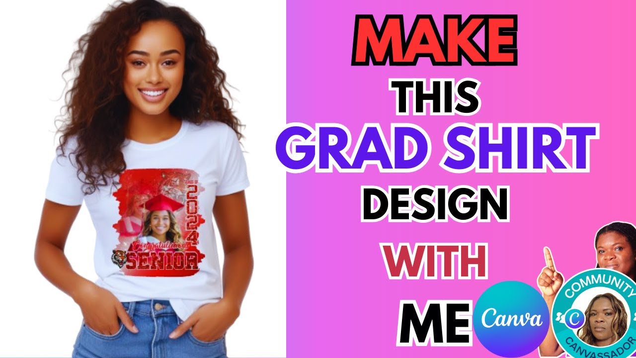 The Easiest Grad Shirt Design To make in Canva #gradshirt #canva #dtf #sublimation