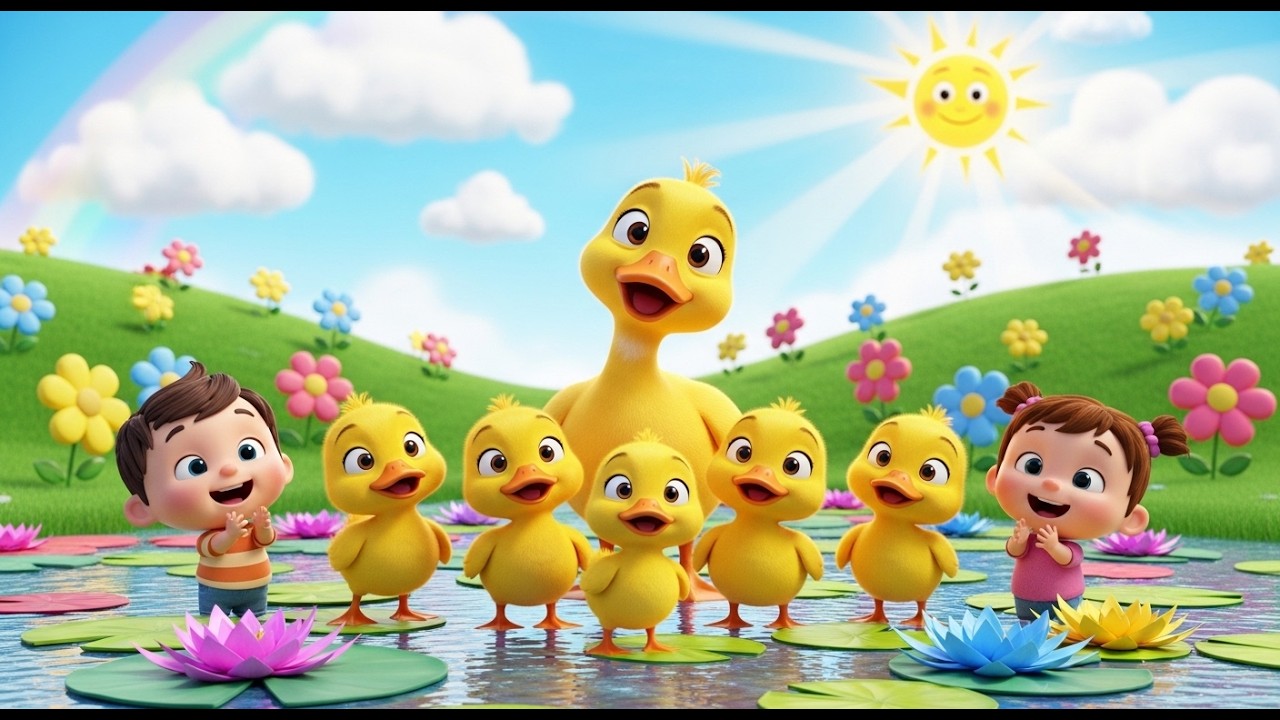 🦆 Five Little Ducks Song 🎵 Fun Nursery Rhyme for Babies & Toddlers | Cute Counting Sing Along