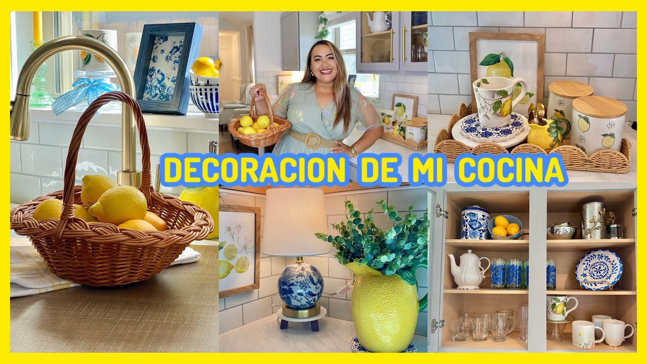 NUEVA DECORACION AMARILLA Y AZUL PARA MI COCINA🫐🍋VERANO 2024☀️