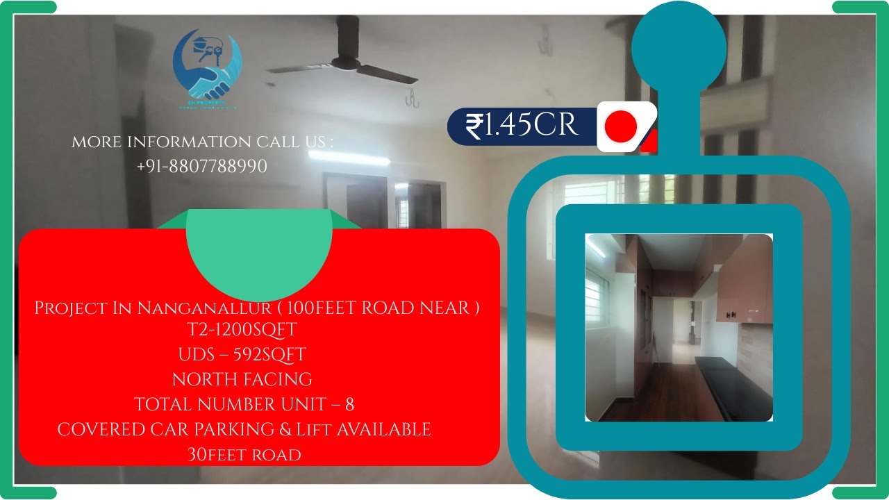 flats for sale in Nanganallur 1200sqft 3bhk uds592sq| 100feet rd Chennai International Airport near