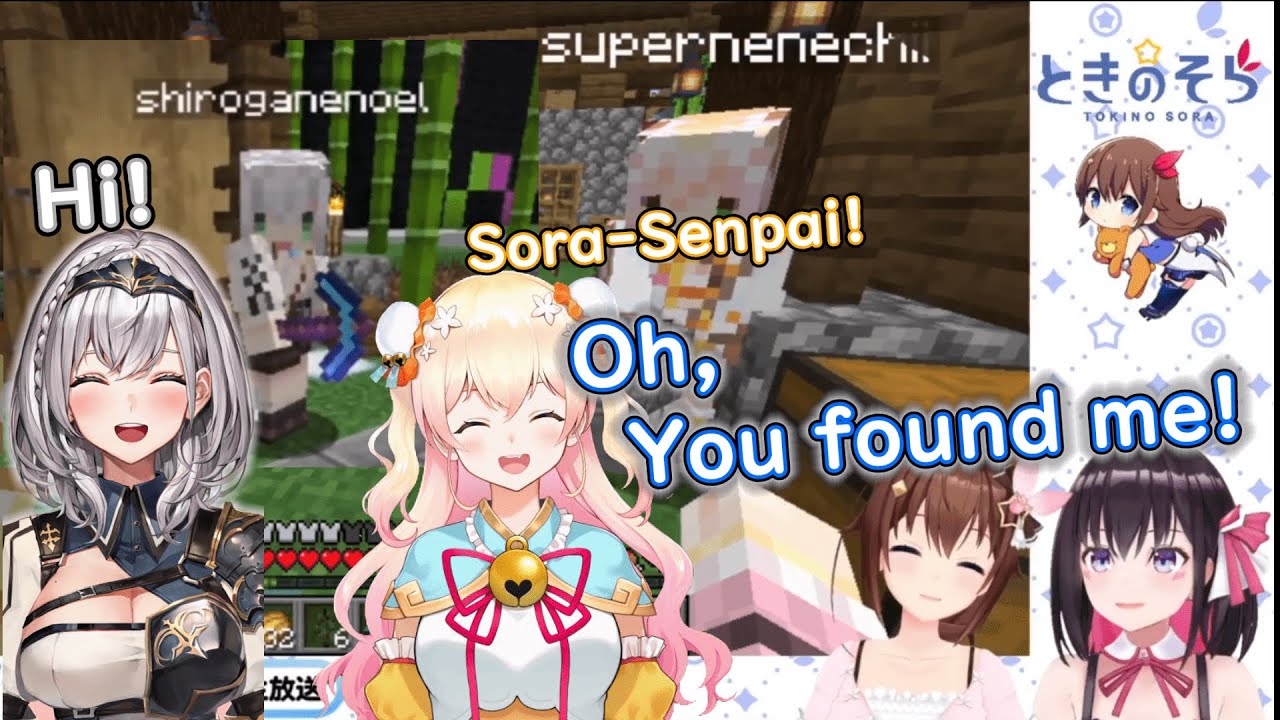 Sora and Azuki are hiding, watching Junior work【 Hololive ▷ Eng sub】