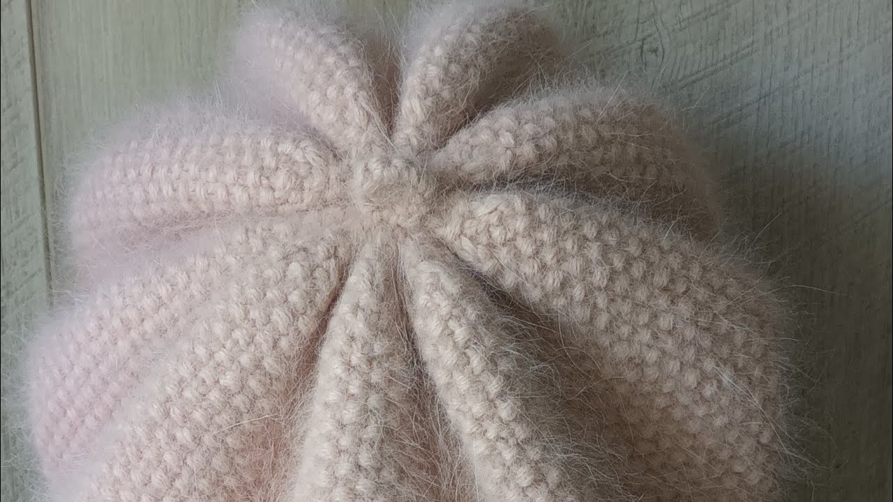 ВЯЗАНЫЙ БЕРЕТ ИЗ АНГОРЫ С ПЫШНЫМИ СКЛАДОЧКАМИ ❤️ СВЯЖИТЕ ОБЯЗАТЕЛЬНО ❤️