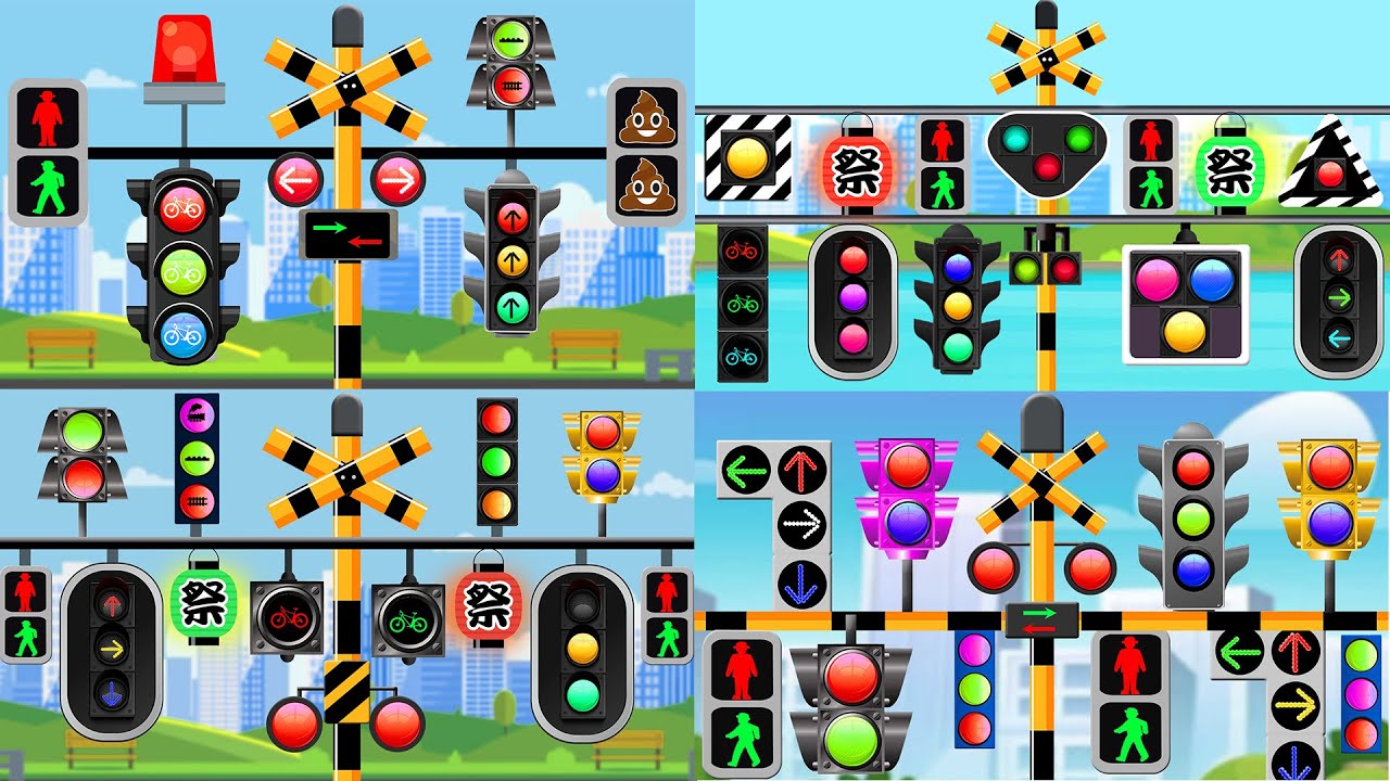 踏切カンカン 信号がLEDが合体して変な音楽を奏でる踏切アニメまとめ Japanese Railroad Crossing Animation