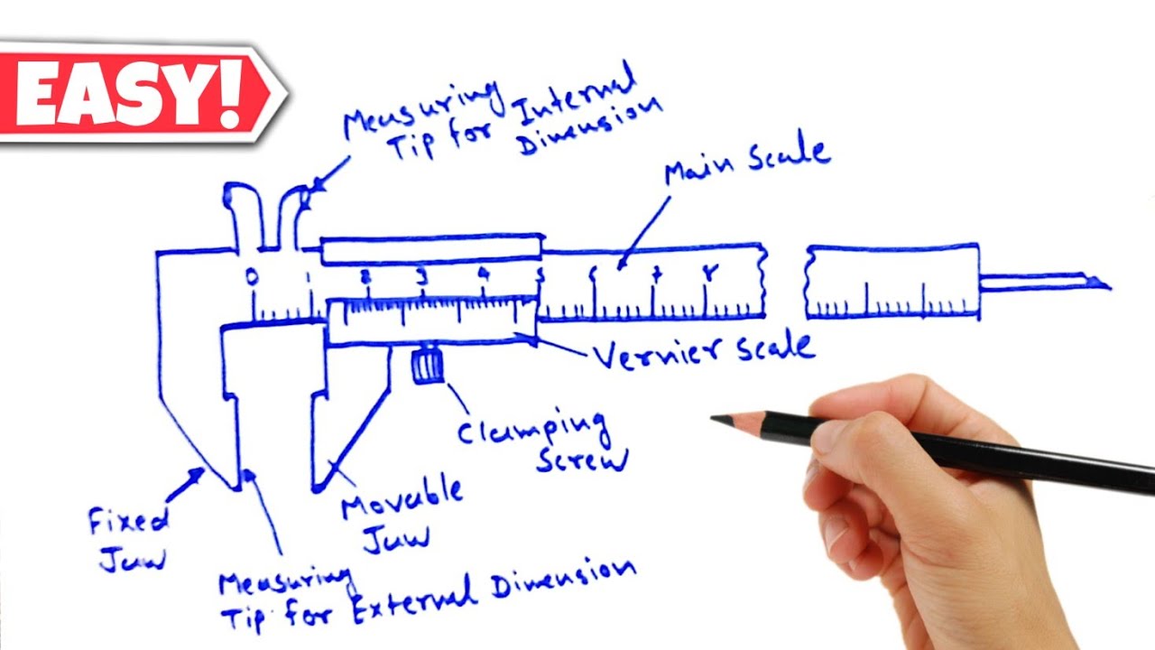 very easy - vernier caliper diagram drawing