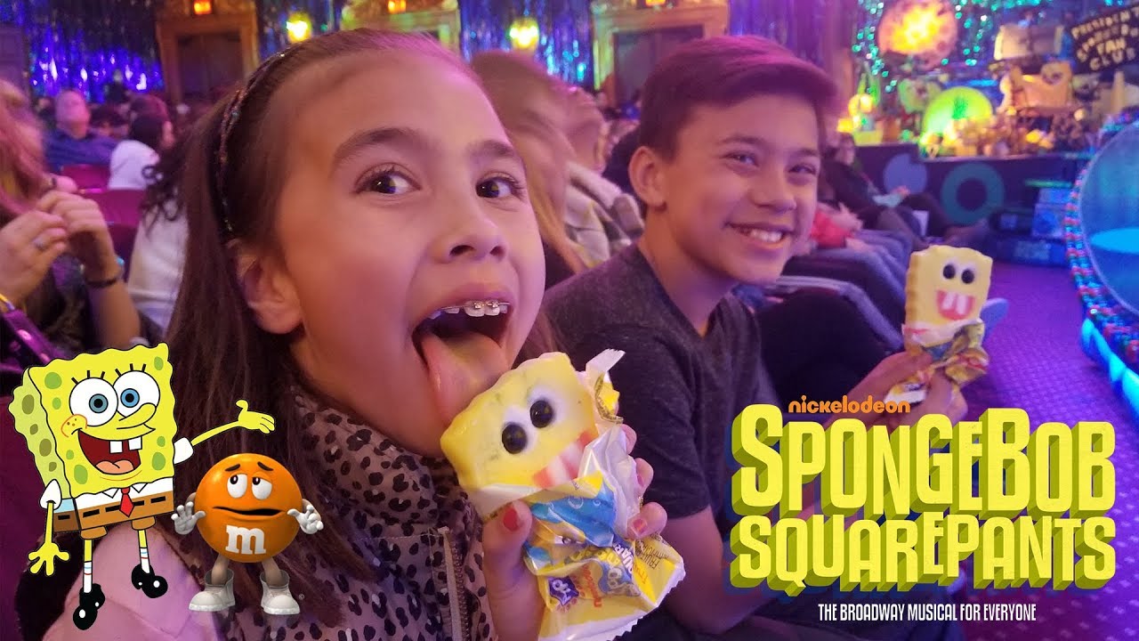 THE SPONGEBOB SQUAREPANTS MUSICAL!!! M&M's VS. World's Largest Hershey's Bar!