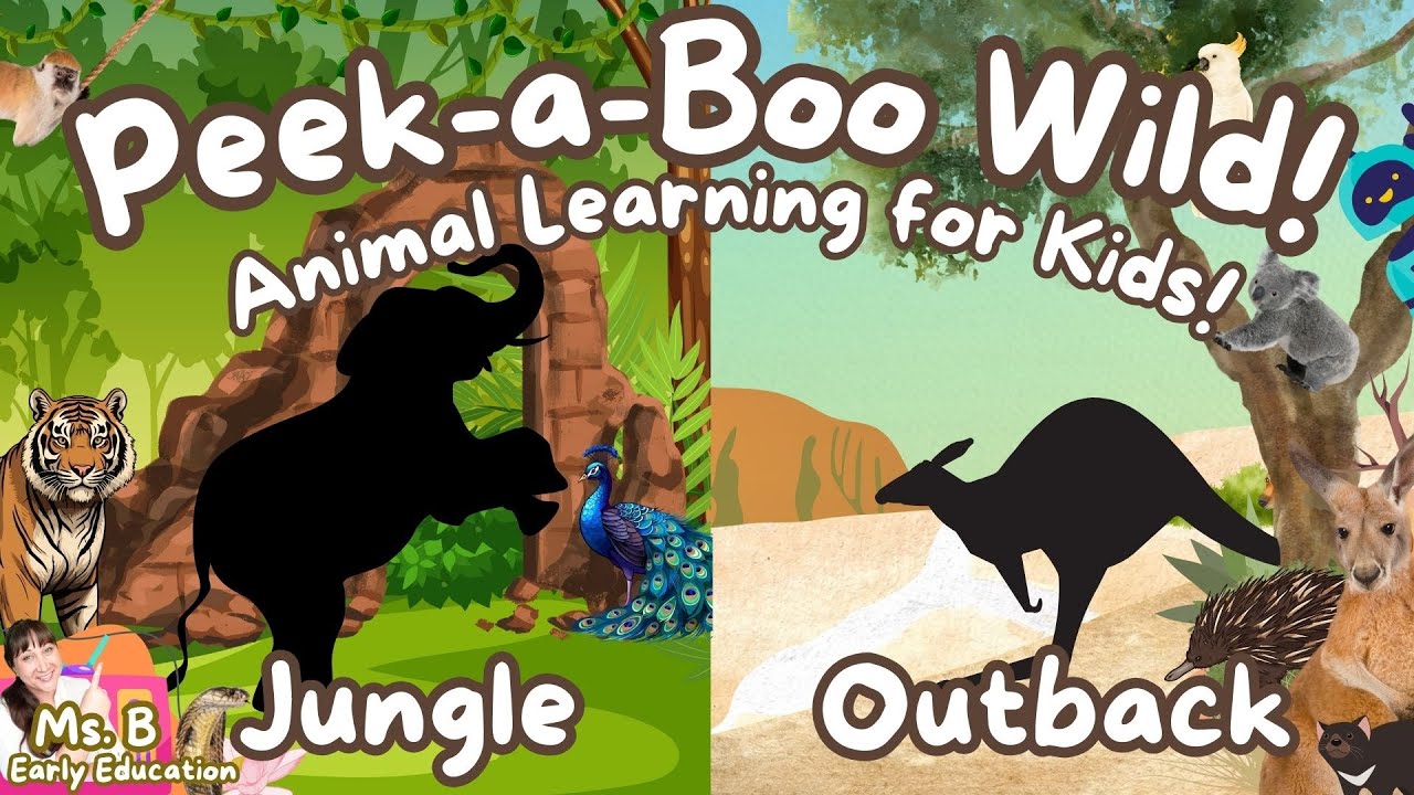 Toddler Learning | Jungle and outback animals names and sounds | Elephant, Tiger, Kangaroo and more!