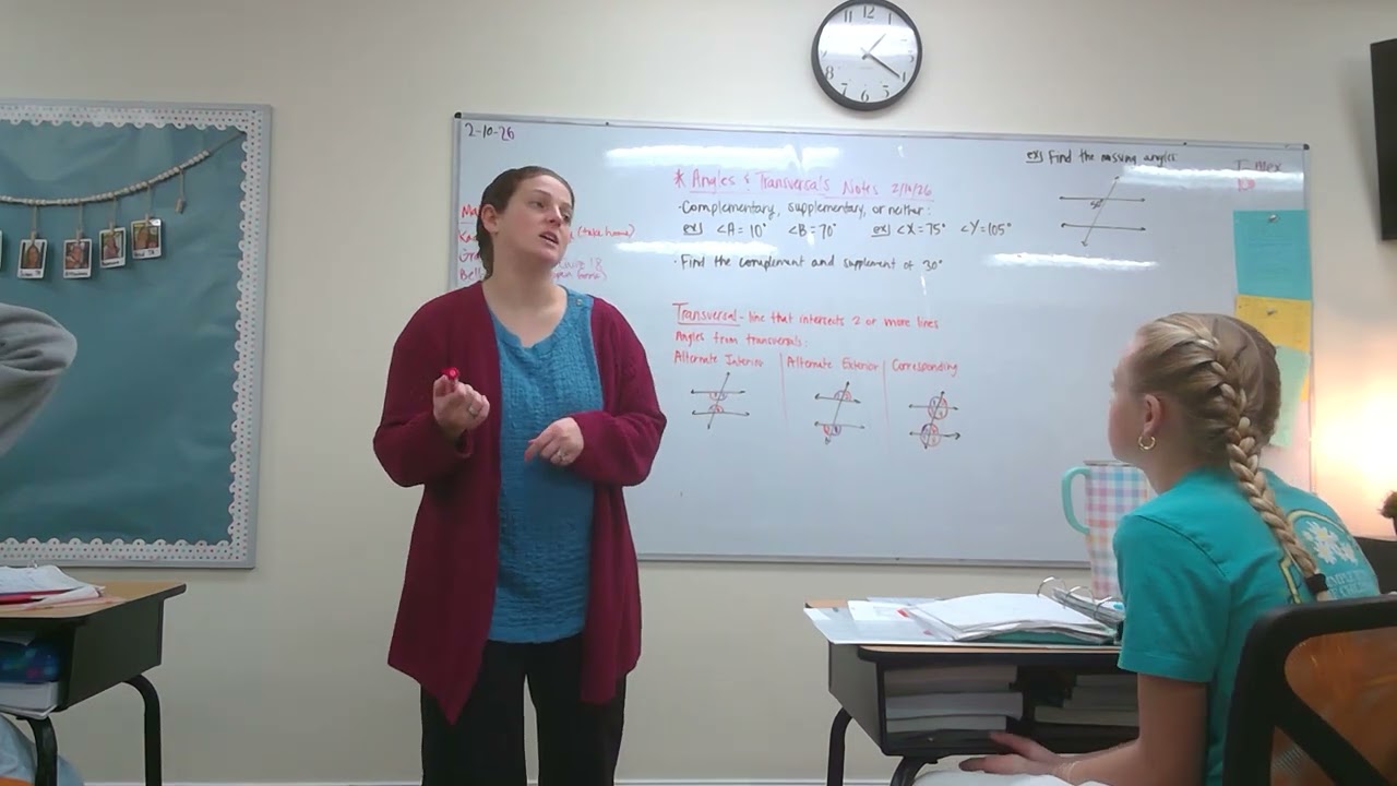 7th / 8th Grade Math - Angles & Transversals