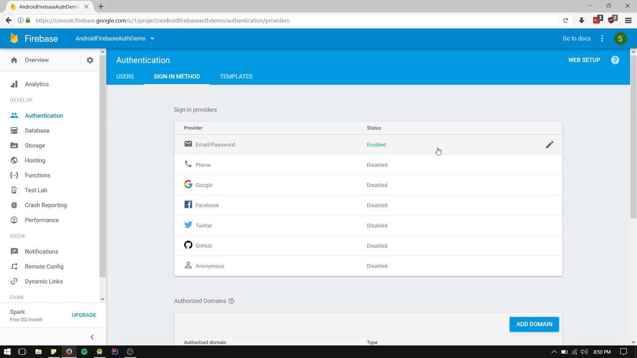 Android Firebase Auth Demo