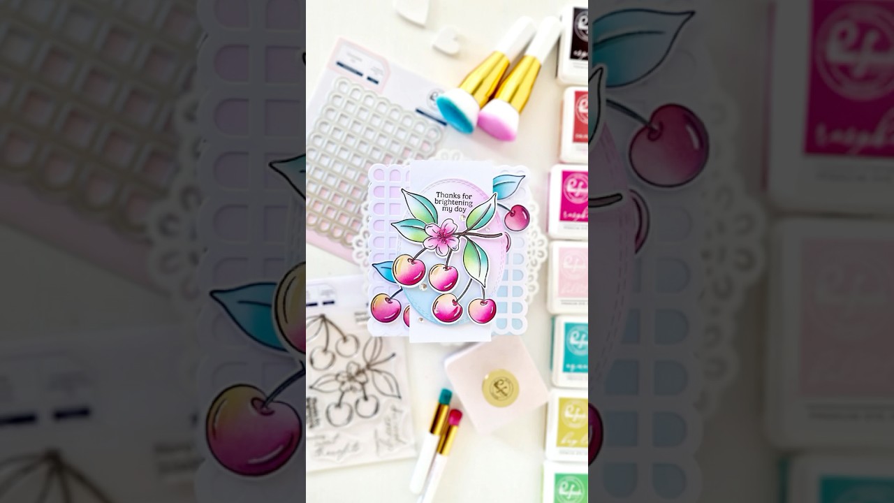 Delicious dimensional card inspiration with Cherry Bliss 🍒 #cardmaking