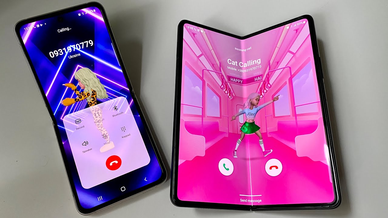 Incoming Call to my Samsung Z Fold 3 from Outgoing call Samsung Z Flip 3. Emoji call