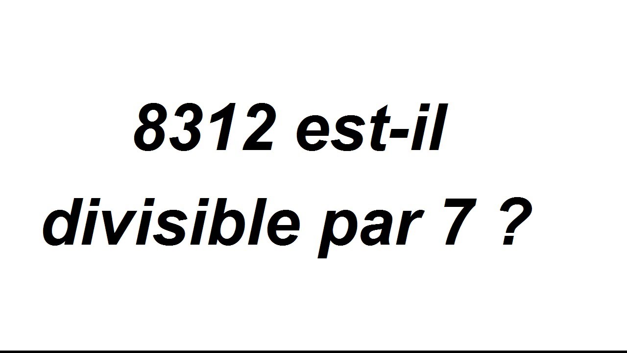 Critère de divisibilité par 7