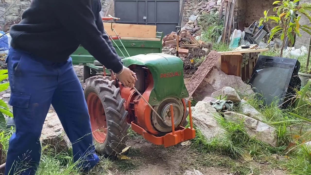Pasquali MR-E 12cv avviamento a freddo / cold start / arranque fr&iacute;o. Motocultor,  motocoltivatore.