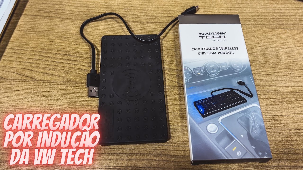 TAPETE DE CARREGAMENTO POR INDUÇÃO VW TECH - COMPATÍVEL COM PADRÃO QI