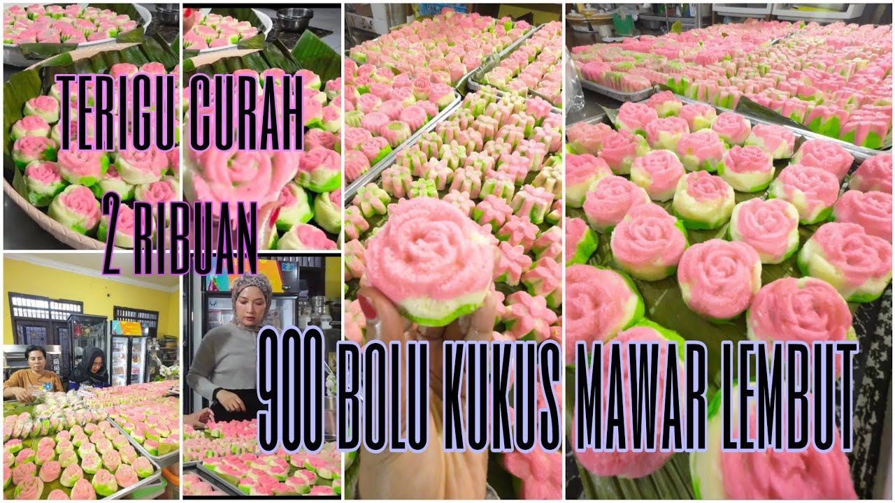 Bolu kukus mawar lembut 2000an.bahan simple dan mudah,8 telur jadi 80 buah paling irit biaya bahan