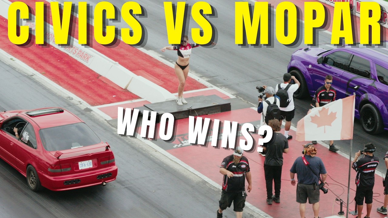 Honda Civic vs Hellcat & Mopar Races! Civics Take On Charger, Challenger & Durango