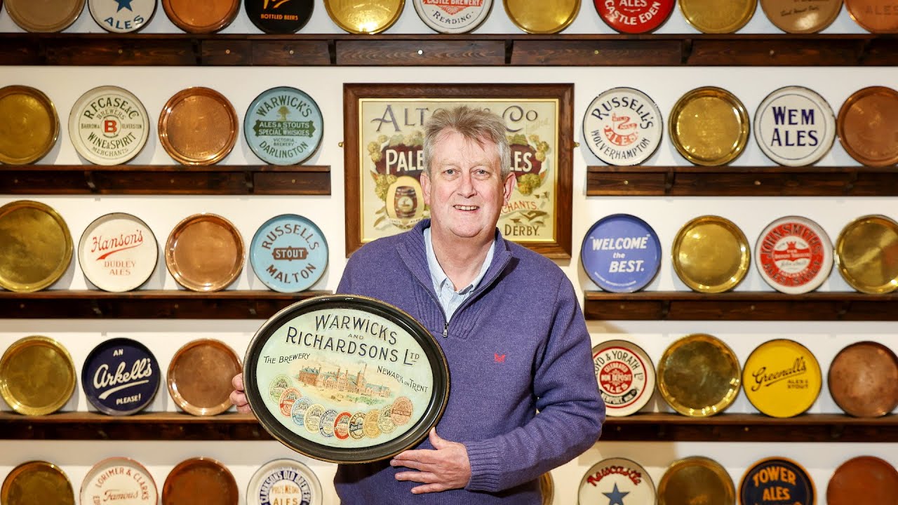 World's largest collection of brewery trays kept in a garage | SWNS