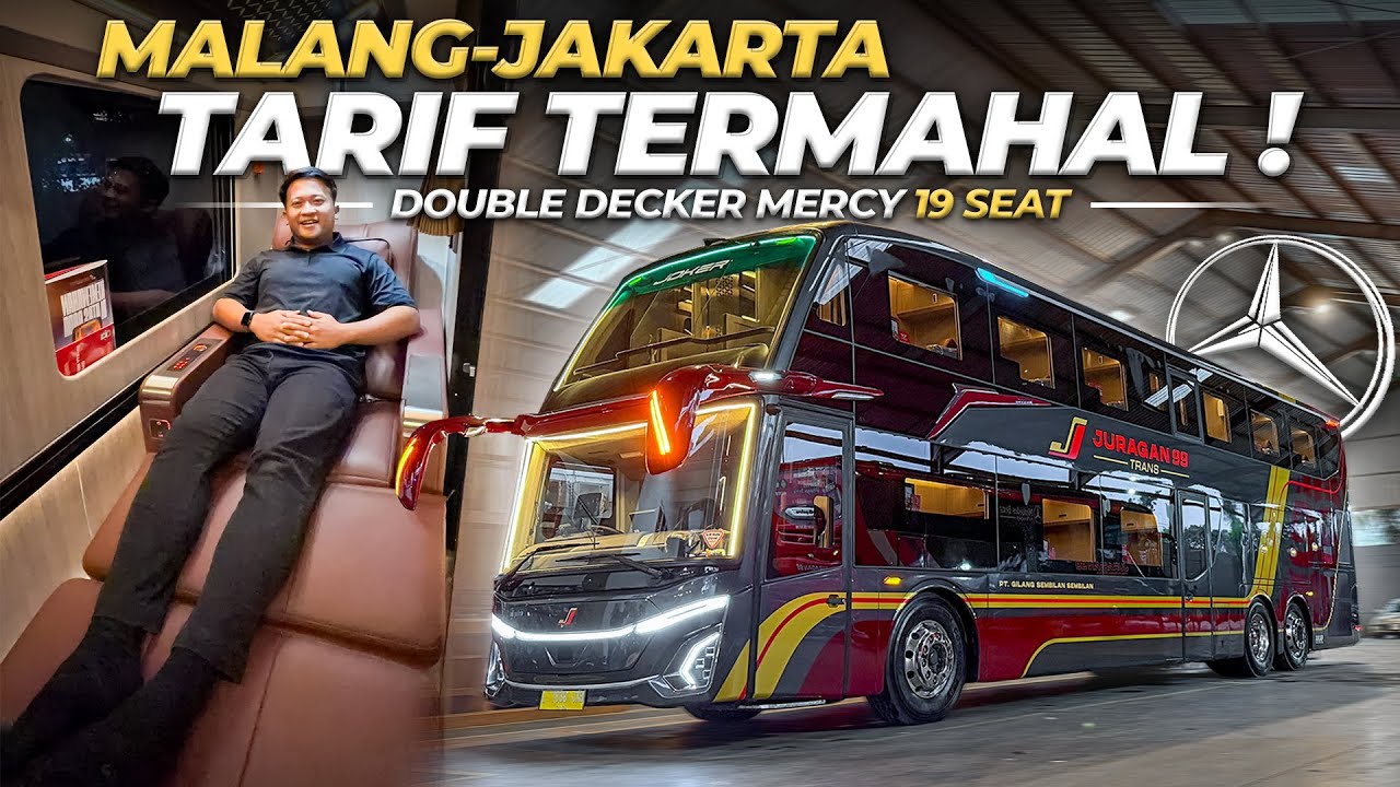 LAYANAN BUS TERMAHAL MALANG JAKARTA ‼️Juragan99 Trans Double Decker 19 Seat Mercy 2445