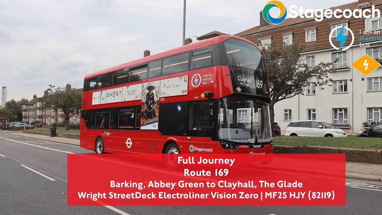Full Journey Route | 169 to Clayhall, The Glade | Wright StreetDeck Electroliner | 82119 (MF25 HJY)