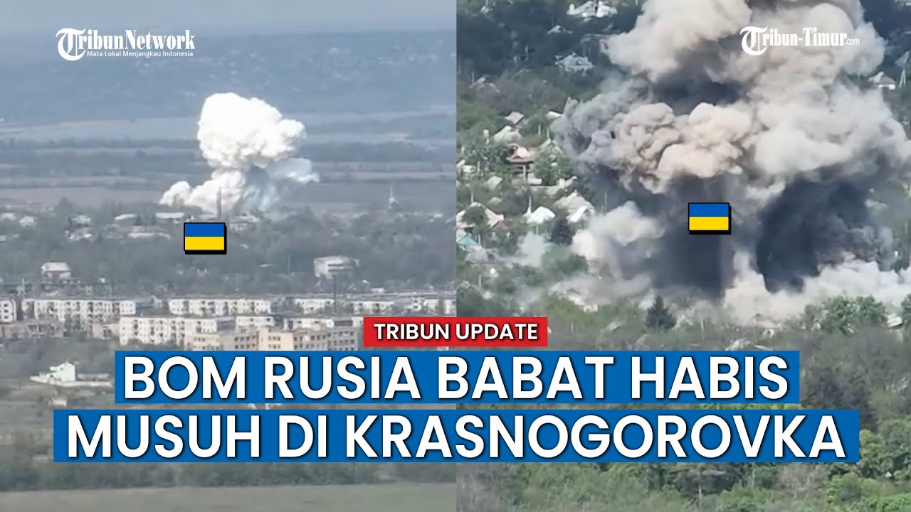 Kembali Bom Rusia Jatuh dan Luluh Lantakan Kota Krasnogorovka, Begini Penampakannya!