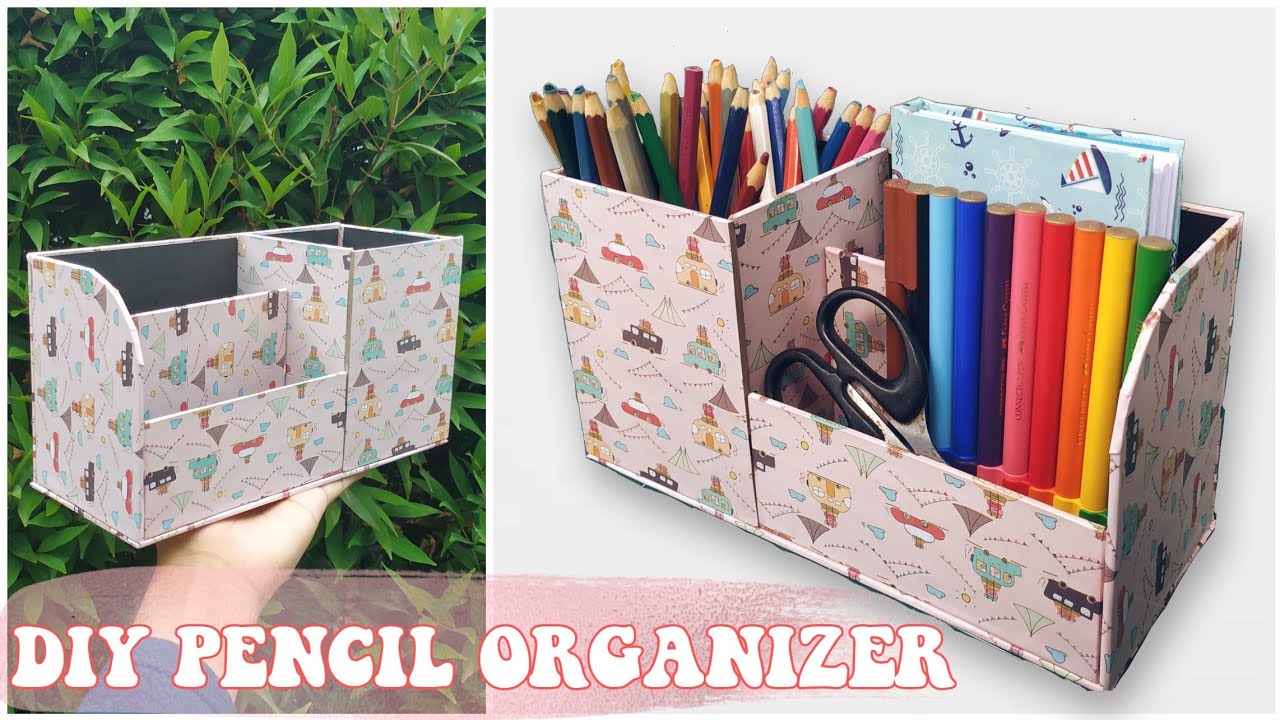 Membuat Pencil Organizer - DIY Tempat Pensil dari Kardus/Karton Board