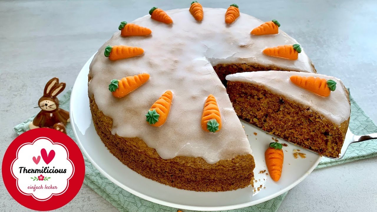 Rüblitorte mit Zuckerguss  Rüblikuchen  Carrot Cake  Thermomix® TM5/TM6