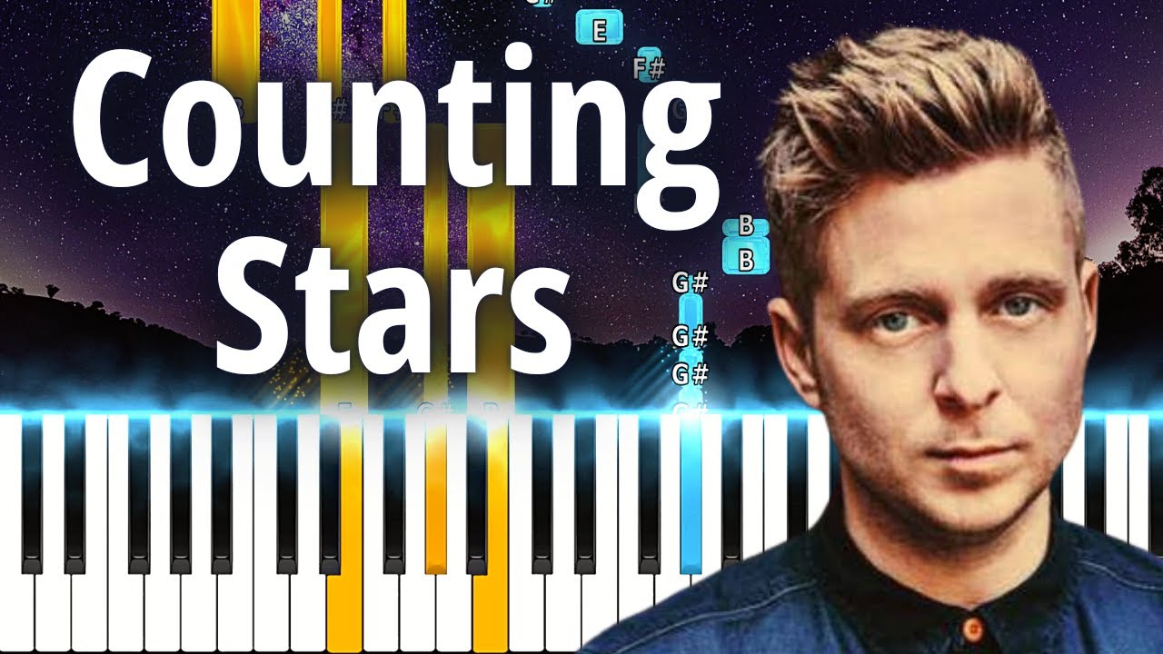 Counting Stars One Republic - MEDIUM Piano Tutorial (SHEET MUSIC)