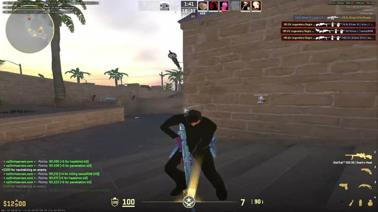 #cs2 hvh highlights | first day with gamesense.pub / skeet.cc