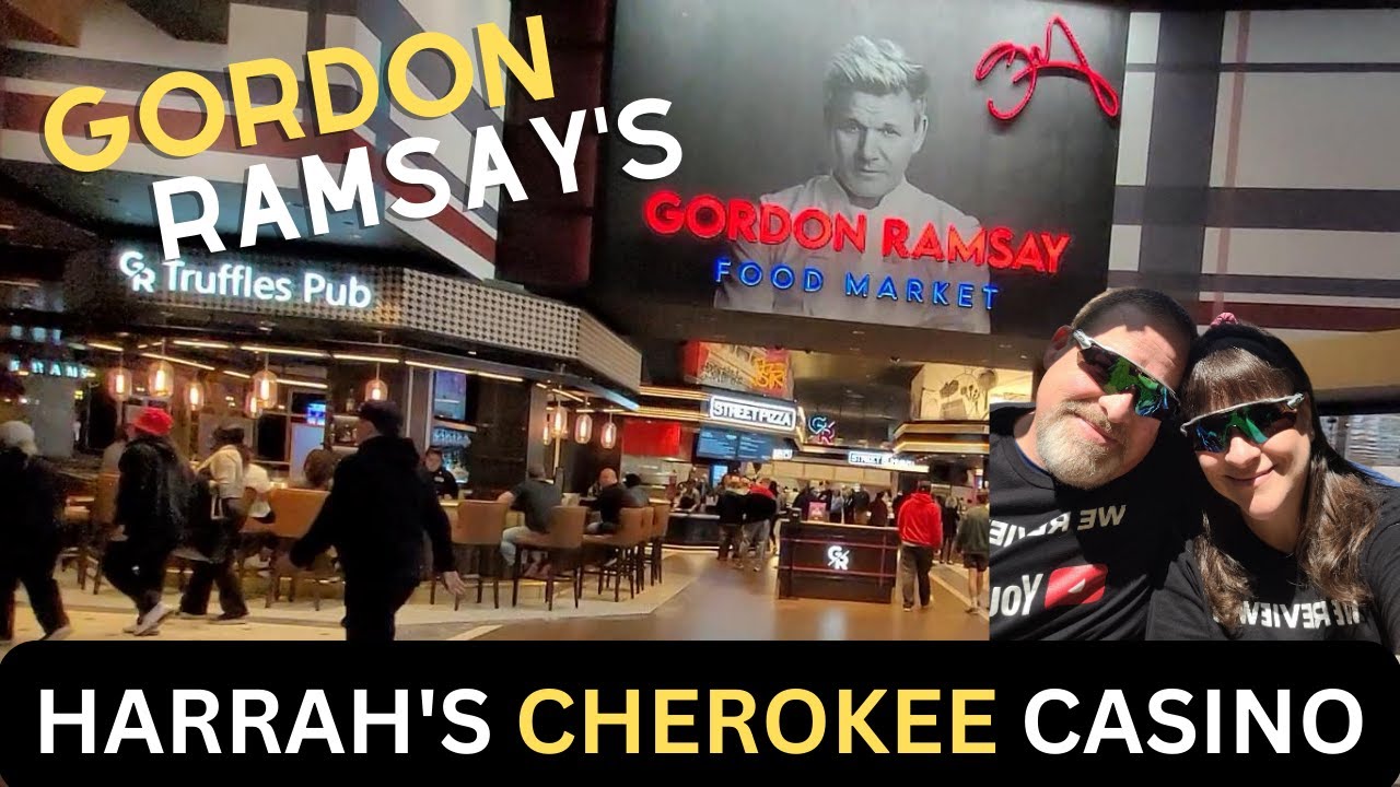 HARRAH'S CHEROKEE CASINO FOOD COURT SHOPS AND EAT AT GORDON RAMSAY'S FISH #gordonramsay #restaurant